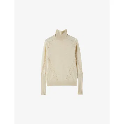 Joseph Womens Leblanc High-neck Knitted Top Gilt Xs In Neutral