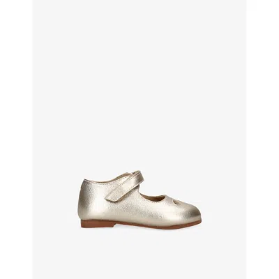 Elephantito Toddler Rosie Mary Jane Metallic Leather Shoes Gold Eur 21 /5 Uk