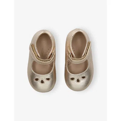 Elephantito Toddler Rosie Mary Jane Metallic Leather Shoes Gold Eur 21 /5 Uk