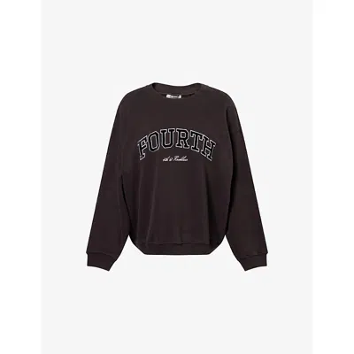 4th & Reckless Womens Leon Oversized Cotton-jersey Sweatshirt Chocolate In Brown