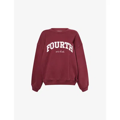 4th & Reckless Womens Trey Oversized Cotton-jersey Sweatshirt Burgundy In Burgundy