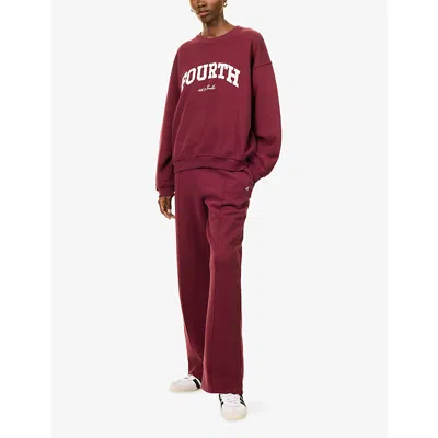 4th & Reckless Womens Trey Oversized Cotton-jersey Sweatshirt Burgundy In Burgundy