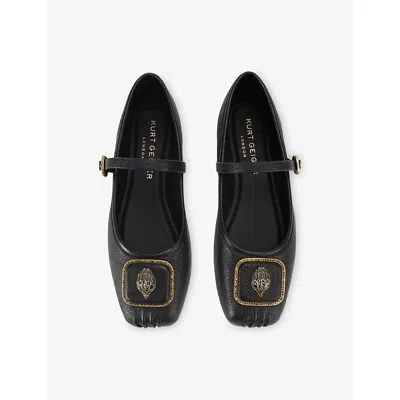 Kurt Geiger Womens Pimplico Embellished Leather Ballet Flats Black Eur 42/ 9 Uk In Black