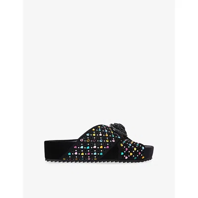 Kurt Geiger Suede Chelsea Cross-strap Slides In Multi
