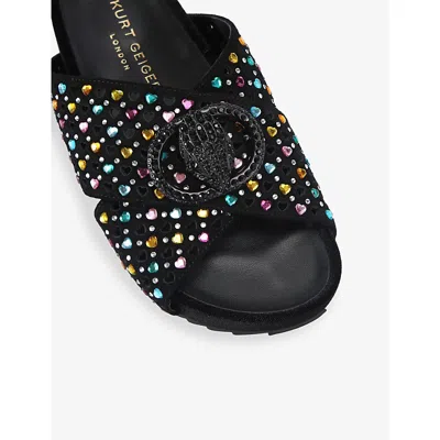 Kurt Geiger Suede Chelsea Cross-strap Slides In Multi