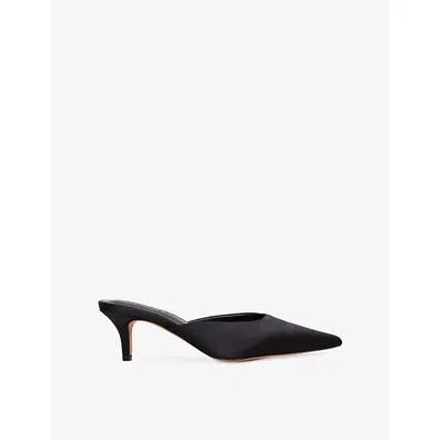 Phase Eight Womens Pointed-toe Satin Heeled Mules Black Eur 38/5 Uk In Black