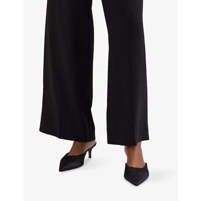 Phase Eight Womens Pointed-toe Satin Heeled Mules Black Eur 38/5 Uk In Black