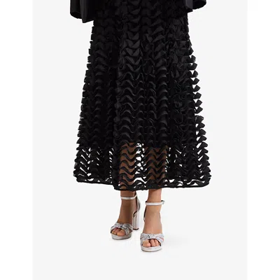 Phase Eight Womens Metallic Platform Sandal Heels Silver Eur 39 / 6 Uk In White