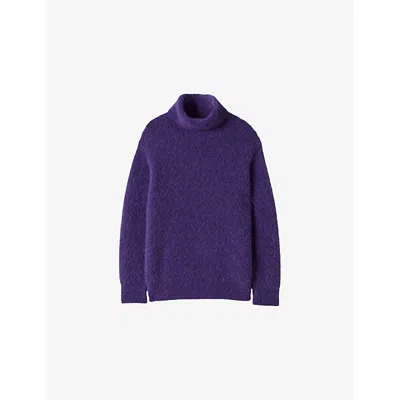 Joseph Womens Meslay High-neck Knitted Jumper Violet In Purple