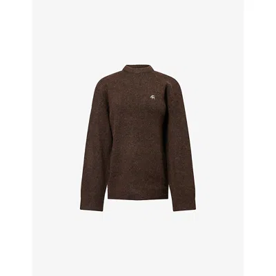 4th & Reckless Womens Brady Embroidered Knitted Jumper Chocolate In Brown