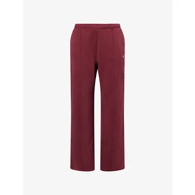 4th & Reckless Womens Fergie Straight-leg Cotton-jersey Jogging Bottoms Burgundy Xs In Pink