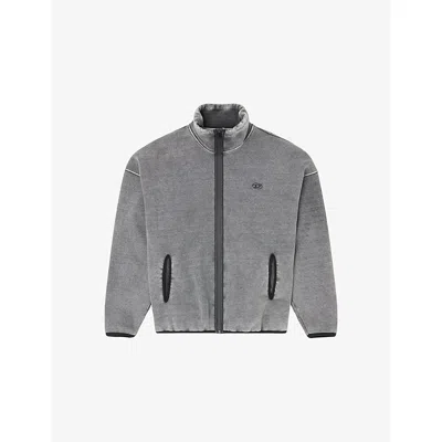Diesel Mens S-baty Zipped Stretch Cotton-jersey Sweatshirt 02a In Gray