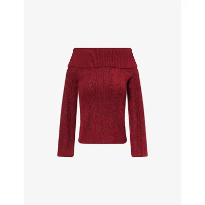 4th & Reckless Womens Dalia Cotton-blend Knitted Top Burgundy In Burgundy