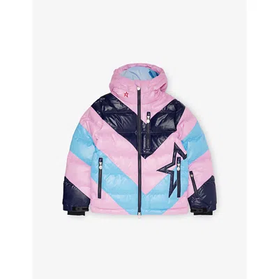 Perfect Moment Super Mojo Colorblocked Down Ski Jacket In Pink