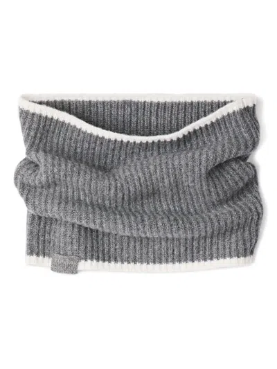Sandro Gerippter Schal Mit Kontrastbesatz In Gray