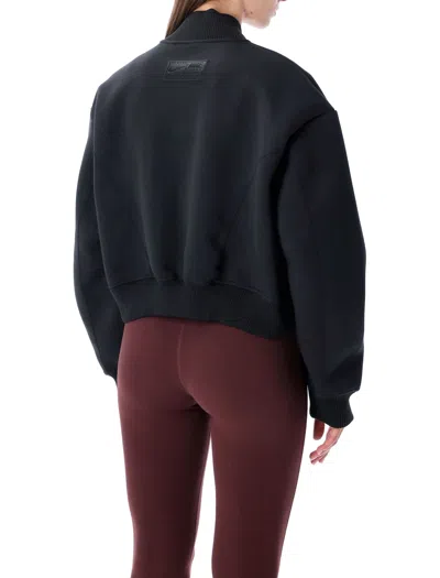 Nike Oversized Scuba Fleece Bomber Jacket In Black