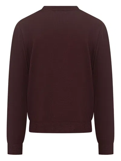 Filippo De Laurentiis Bordeaux Wool Crew Neck Sweater In Burgundy