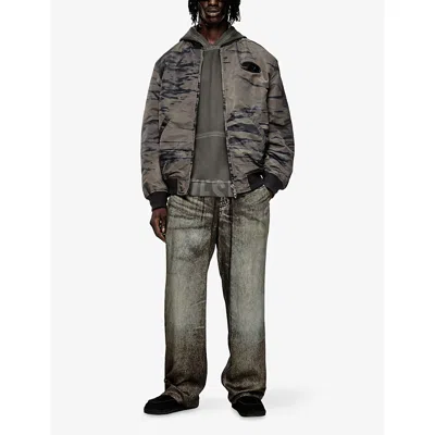 Diesel Mens J-kepes Logo-plaque Nylon Bomber Jacket 02 In Neutral