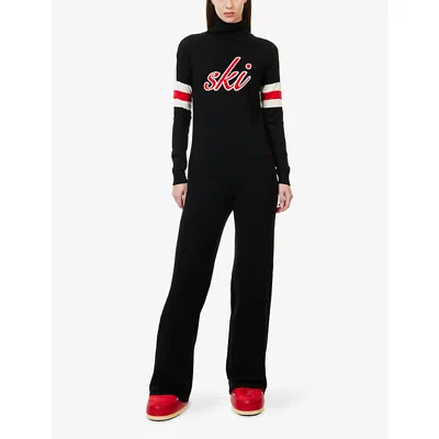 Perfect Moment Womens Neve Turtleneck Merino-wool Ski Jumper Black Xs