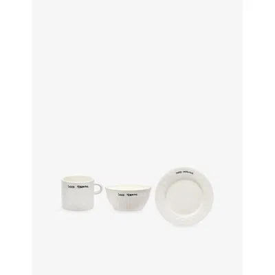 Anna + Nina Good Morning Ceramic Breakfast Set White In White