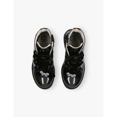 Lelli Kelly Ds' Fior Di Fiocco Patent-leather Ankle Boots Black Eur 26 / 8.5 Uk In Black