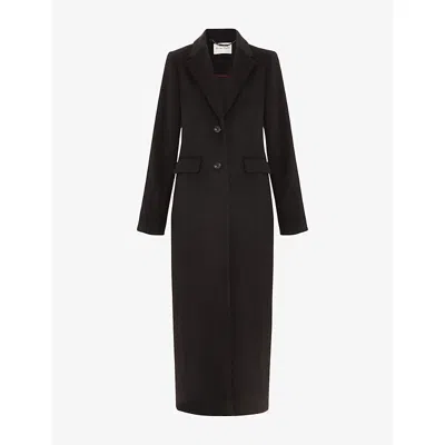 Phase Eight Womens Lydia Long Wool-blend Coat Black In Black