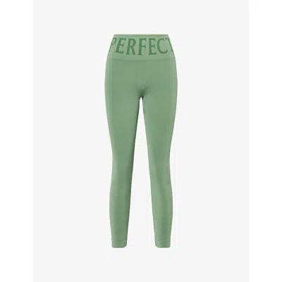 Perfect Moment Womens Seamless Thermal Modal And Cashmere-blend Leggings Parisian Green
