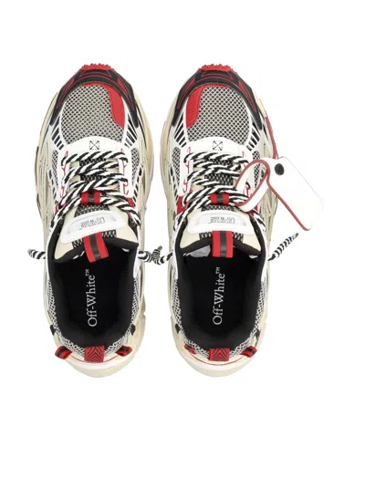 Off-white Sneakers With Mesh Upper And Rubber Sole In Multi