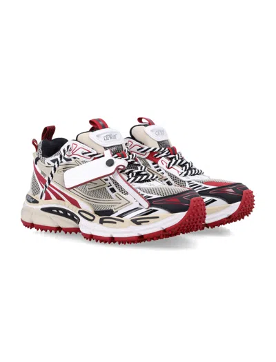 Off-white Sneakers With Mesh Upper And Rubber Sole In Multi