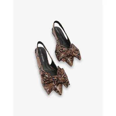 Kg Kurt Geiger Womens Sophia Faux-leather Flat Mules Grey Mixed Eur 39 / 6 Uk In Brown