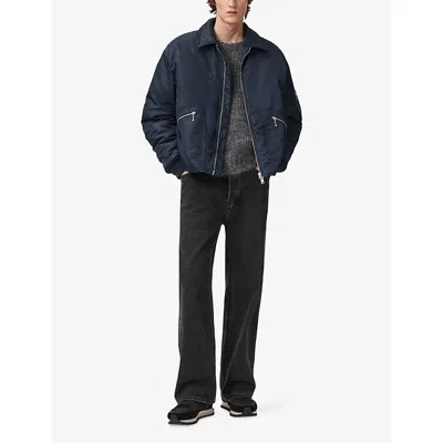 Allsaints Mens Fallon Oversized Shell Bomber Jacket Moonlit Blue