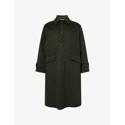 Dunhill Mens Loden Double-faced Wool-cashmere Blend Coat Loden Green Xl In Green