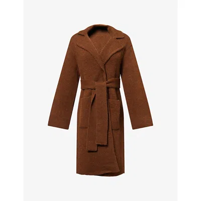 Jenni Kayne Womens Jessica Alpaca-blend Knitted Coat Chocolate In Brown