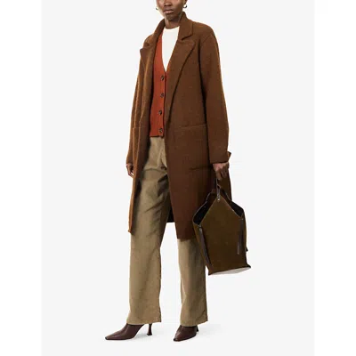 Jenni Kayne Womens Jessica Alpaca-blend Knitted Coat Chocolate In Brown