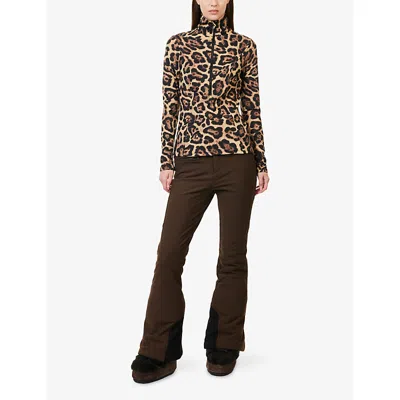 Goldbergh Womens Leona Jaguar-print Stretch-jersey Ski Top 7250 Jaguar Xl In Animal Print