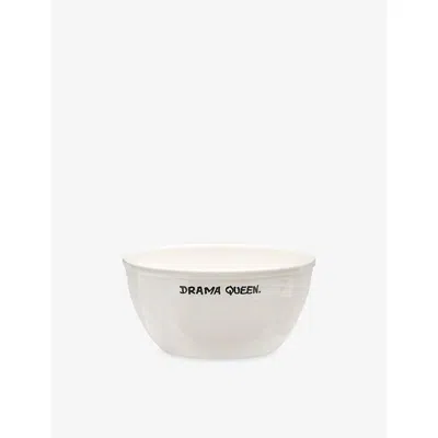 Anna + Nina Drama Queen Ceramic Bowl 14cm White In White