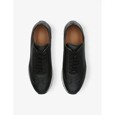 John Lobb Mens Foundry Ii Leather Trainers Black Eur 41 / 7 Uk In Black