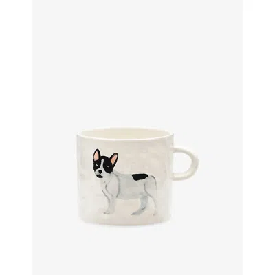 Anna + Nina French Bulldog Ceramic Mug 13.5cm Multi In White