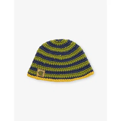 Carhartt Mens  Wip X Nicholas Daley Knitted Bucket Hat Nd Olive Black Iris In Green