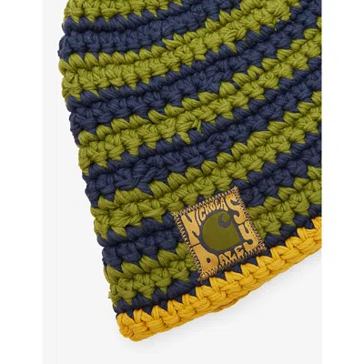 Carhartt Mens  Wip X Nicholas Daley Knitted Bucket Hat Nd Olive Black Iris In Green