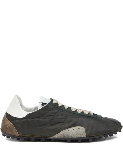 Maison Margiela Sneakers Sprinters In Suede And Leather With Vintage Finish In Black