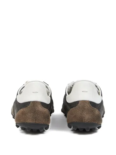 Maison Margiela Sneakers Sprinters In Suede And Leather With Vintage Finish In Black