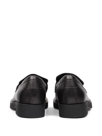 Mm6 Maison Margiela Black Calf Leather Bos Taurus Slip-on Loafers