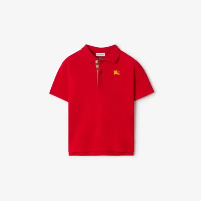 Burberry Cotton Piqué Polo Shirt In Red
