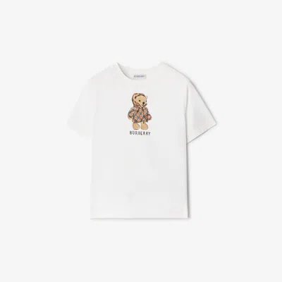 Burberry Puffer Bear Cotton T-shirt In White
