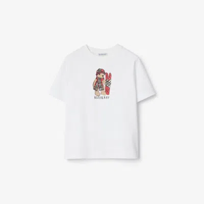 Burberry Kids Ski Bear Crewneck T-shirt In White
