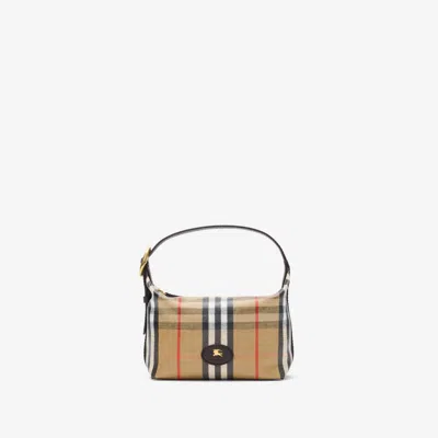 Burberry Mini Highlands Checked Tote Bag In Brown