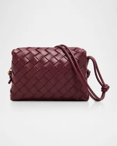 Bottega Veneta Women Loop Mini Leather Crossbody Bag In Burgundy