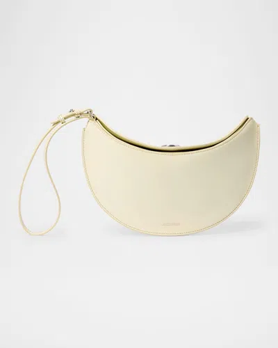 Jacquemus Le Petit Calisson Rond Leather Wristlet In White
