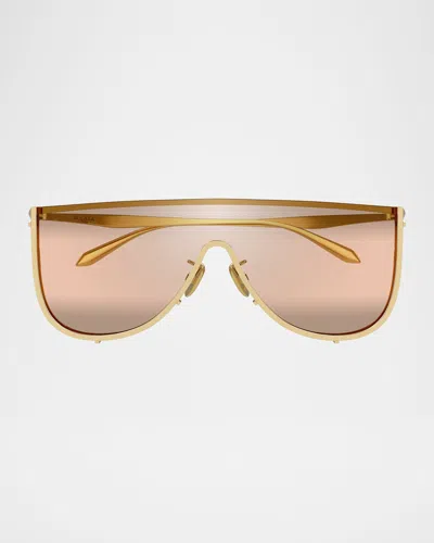 Alaïa Metal Shield Sunglasses In Gold